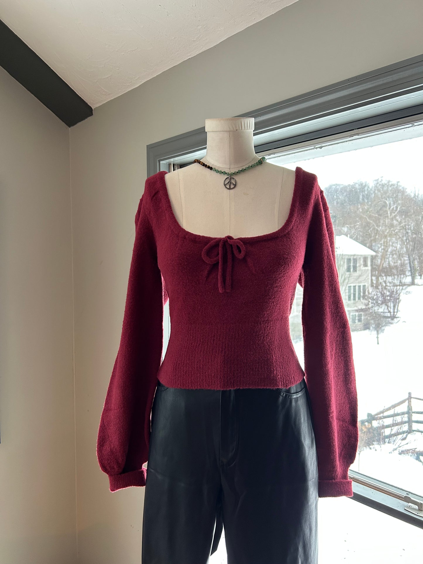 Bubble Sleeve Sweater Top