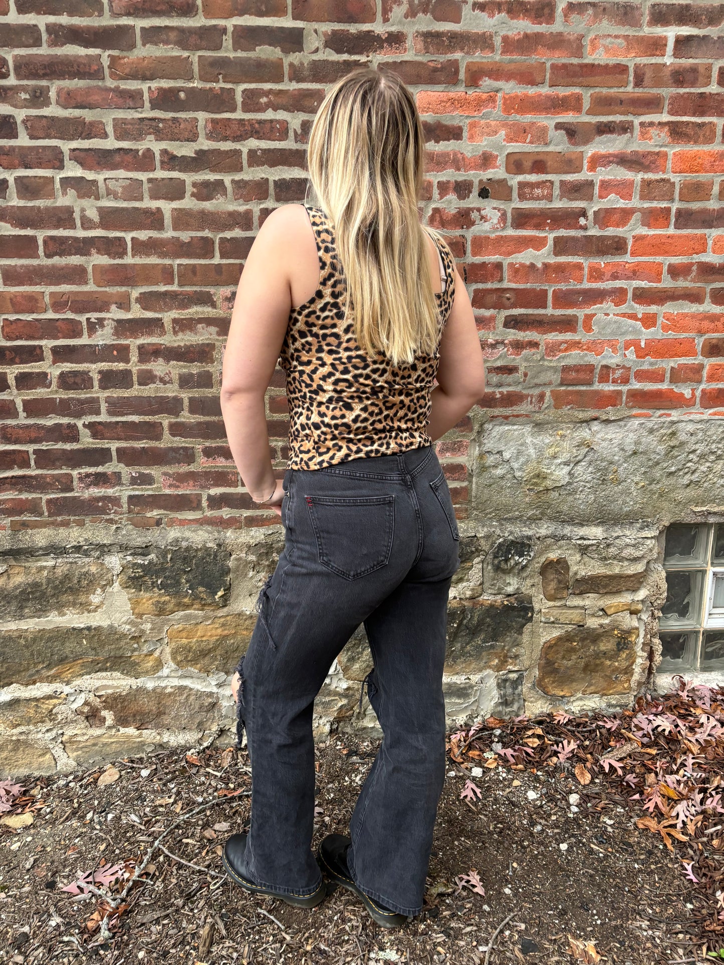 Nova Cheetah Tie Front Top